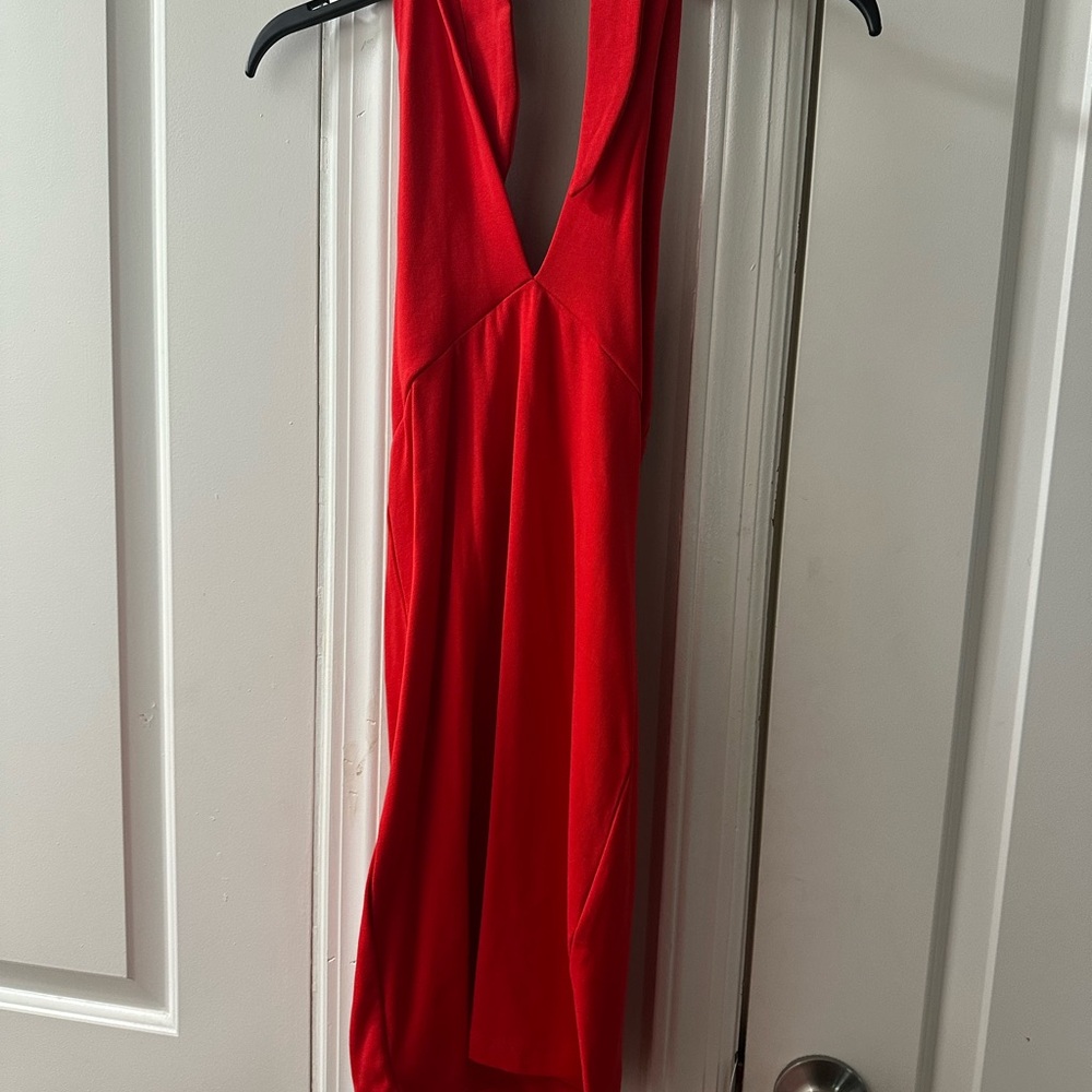 zara Red Sleeveless Dress backless
